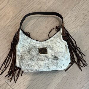 NEW American Darling Upcycled LV Hair on Hide Fringe Shoulder Bag
